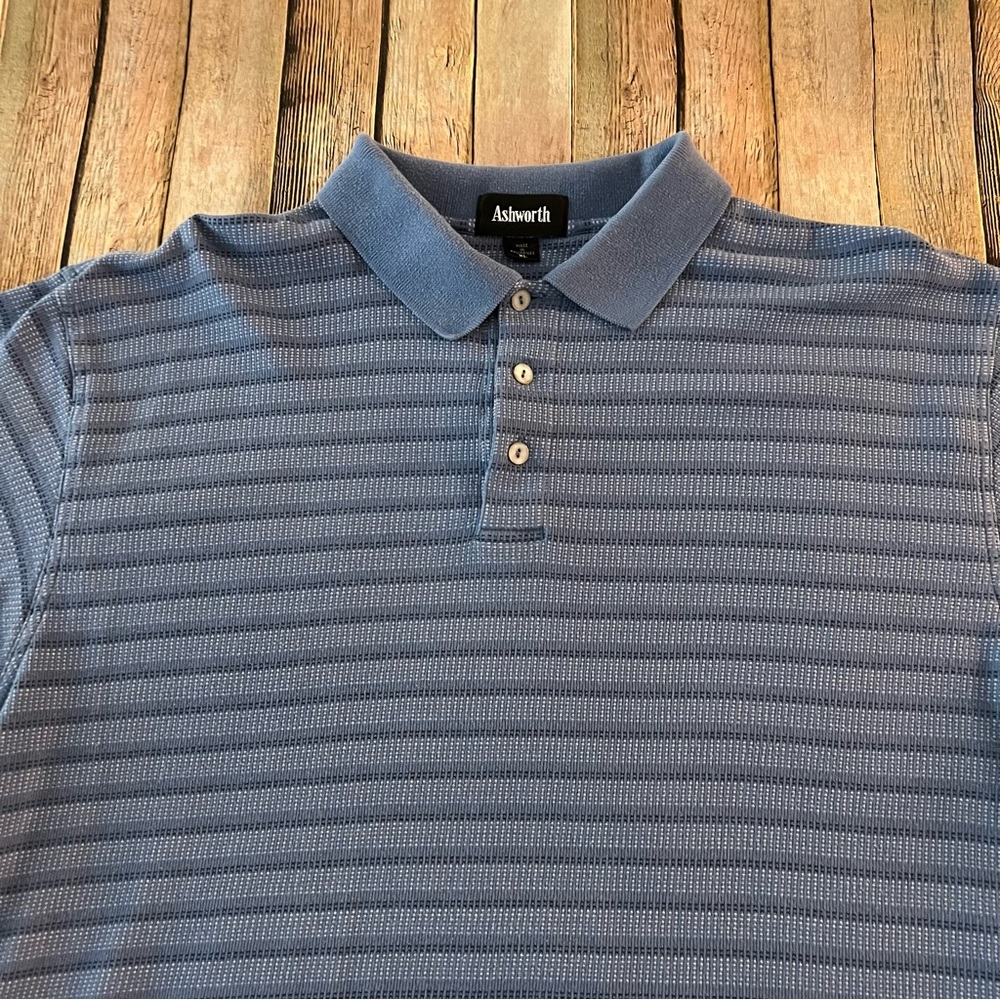 Vintage mens striped short sleeve polo shirt | size Extra Large - Picture 3 of 10